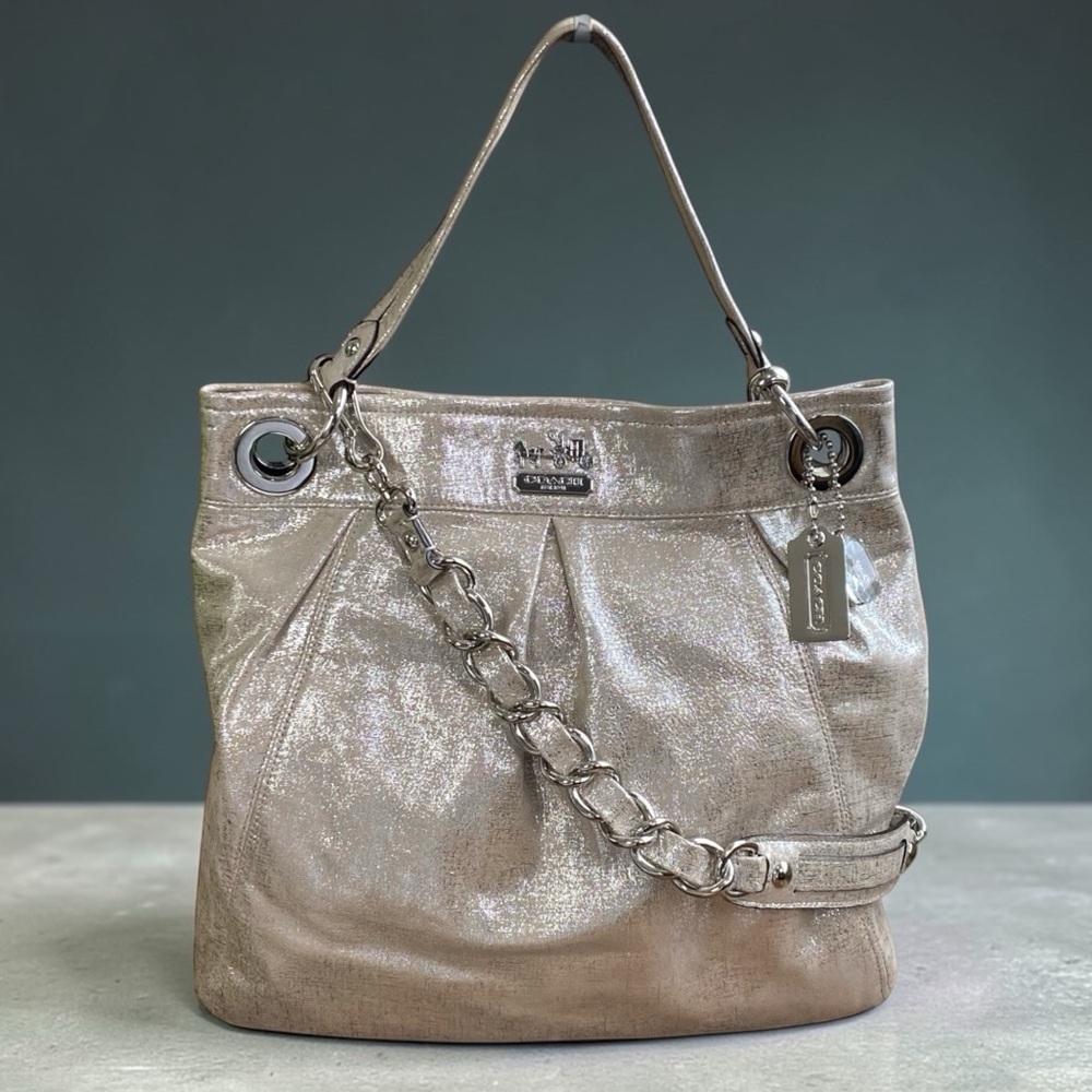 Coach 2009 Madison Champagne Metallic Large Hobo